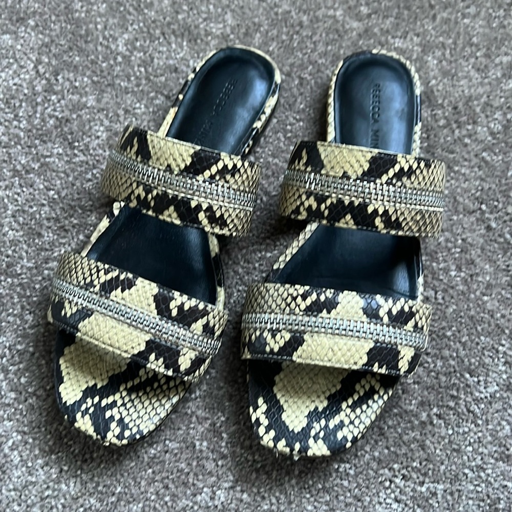 Rebecca Minkoff watersnake zipper sandals 7